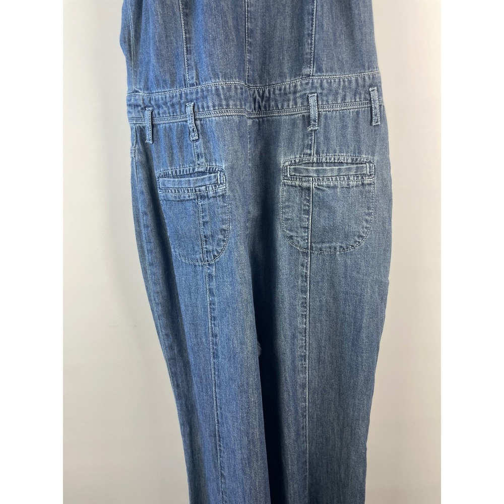 Pilcro Chambray Femme Denim Halter Wide Leg Jumpsuit Retro Blue Women Size 8 - Picture 7 of 16